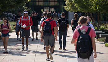 Students walking to class