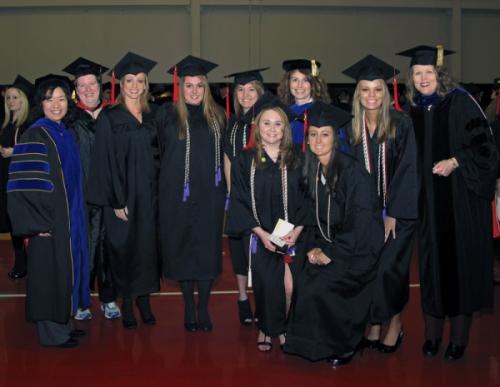 students at graduation