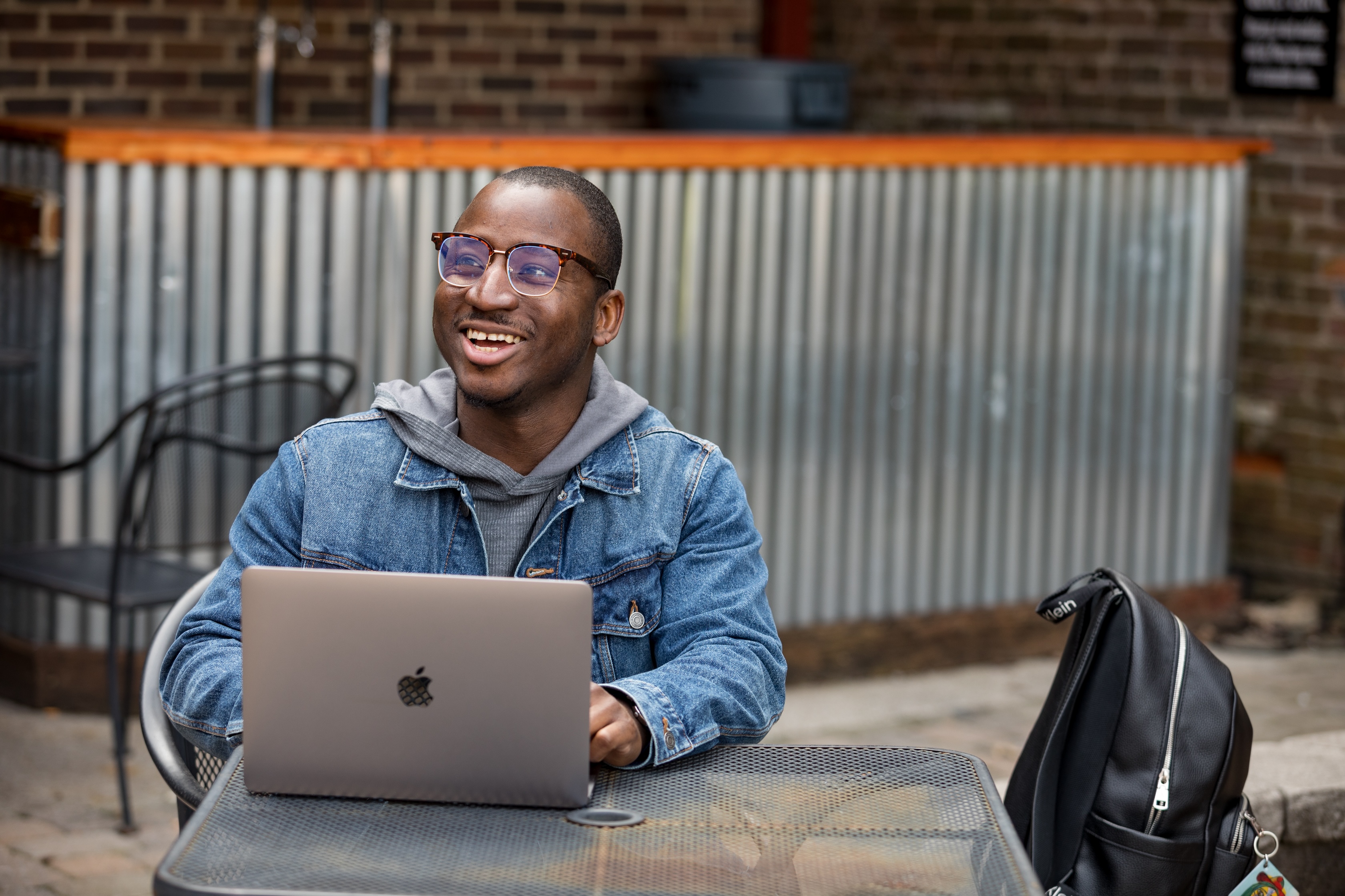 A Western Kentucky University student works on a laptop.