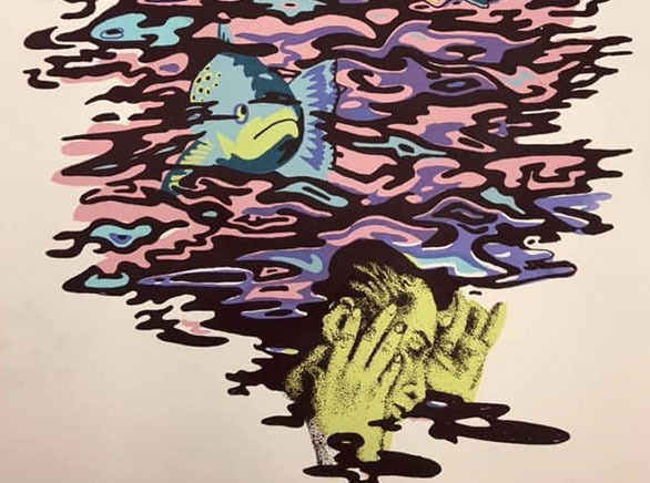 thinking woman with colors