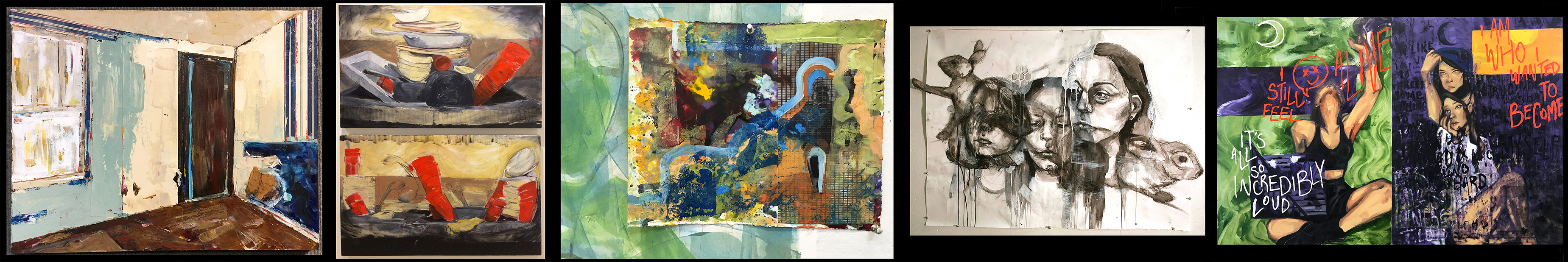 Group of Student Paintings 2