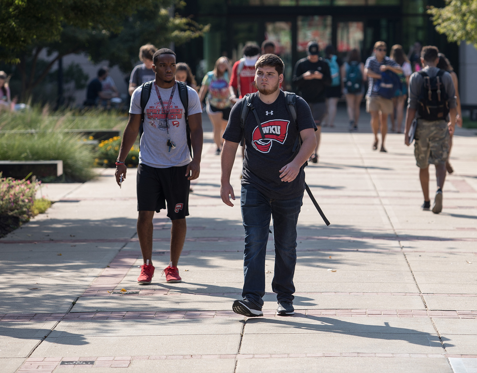 Students on WKU's campus
