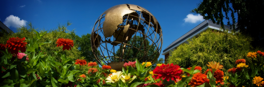 Photo of the Globe in the Centennial Mall by Clinton Lewis.