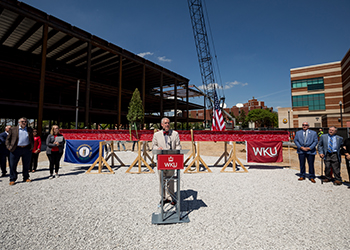 President Timothy C. Caboni at Beam Raising Ceremony