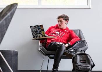 WKU Student studying