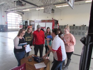 Students sampling air