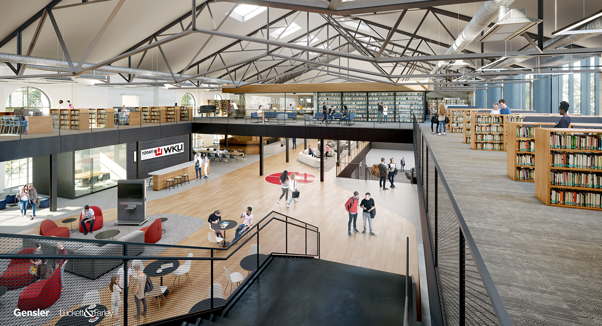 Inside the Commons at Helm Library at Western Kentucky University