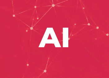 Graphic that says "AI" in bold letters on a red background.