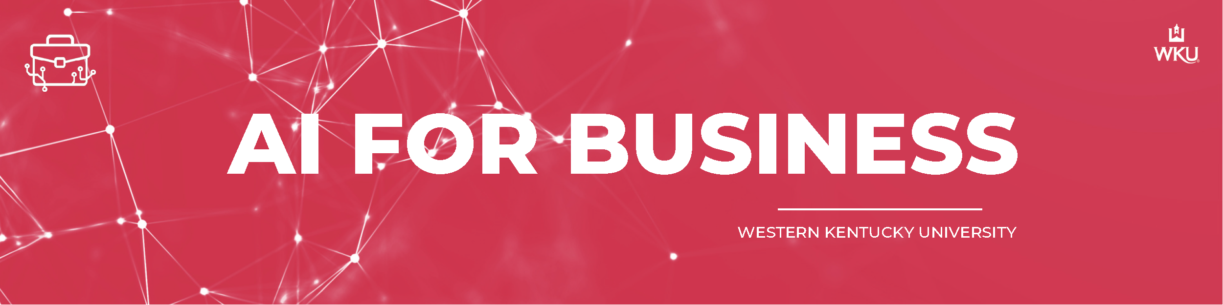 Graphic that says "AI for Business" in bold letters on a red background.