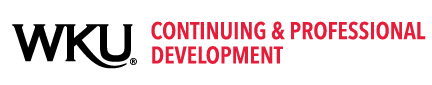 WKU logo in black with Continuing & Professional Development in red