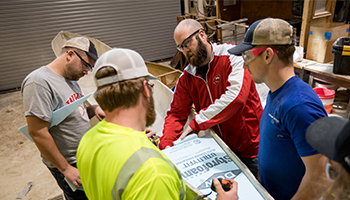 Professor with students