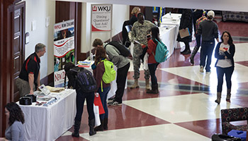 Students at Study Abroad Fair in DSU