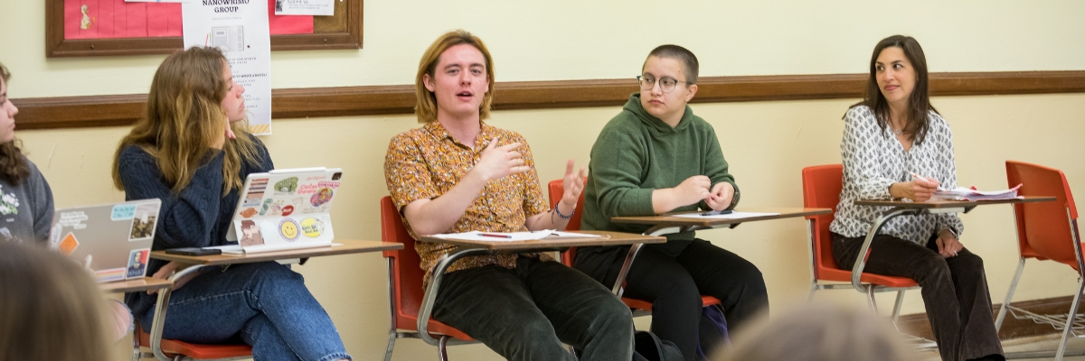 english students discussing