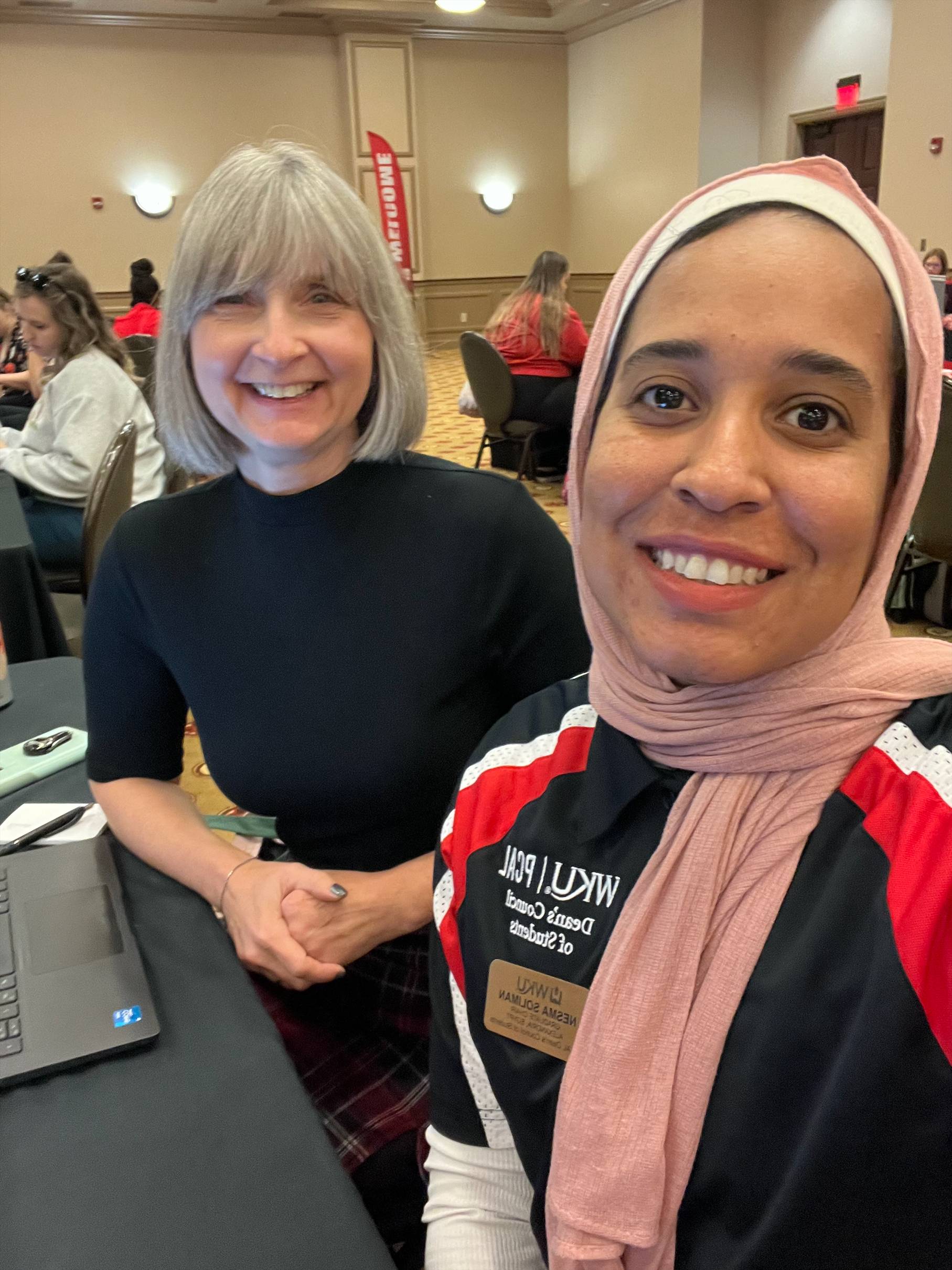 Dr. Stickle and Nesma Soliman Professor and student at a conference