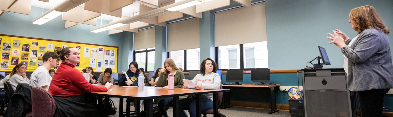 student working in library