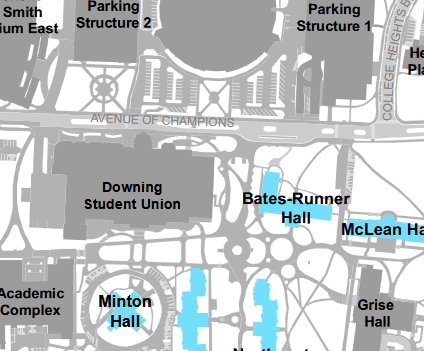 Map Showing Southwest Hall Location