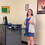 Mollie Todd, QatarDebate 2017, practicing at the Arabic Club at WKU