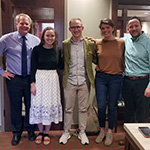 The 2019 QatarDebate team with Associate Provost for Global Learning, John Sunnyguard