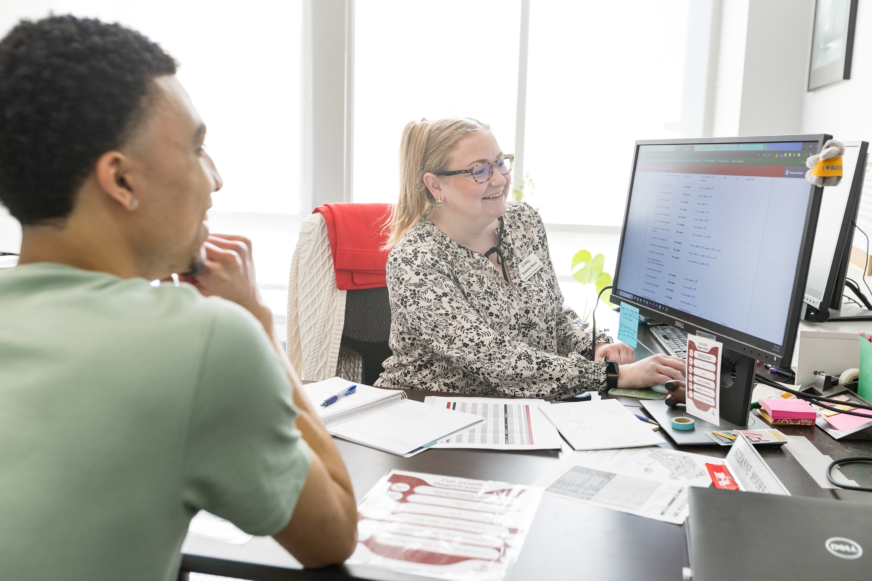 Student meeting with an academic advisor