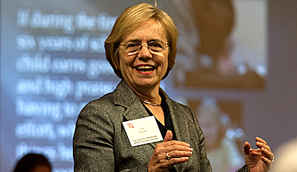 Dr. Julia presnting at a confernce