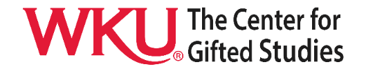 logo for Western Kentucky University's The Center for Gifted Studies