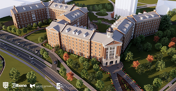 New hall aerial view