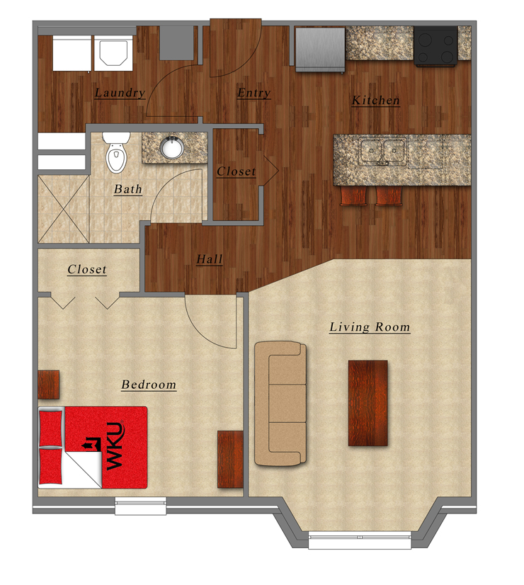 one bedroom floor plan