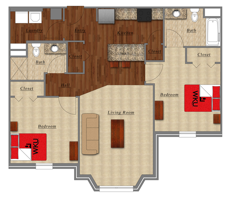 two bedroom floor plan
