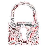 ITS Security Logo - Security keywords in the shape of a lock