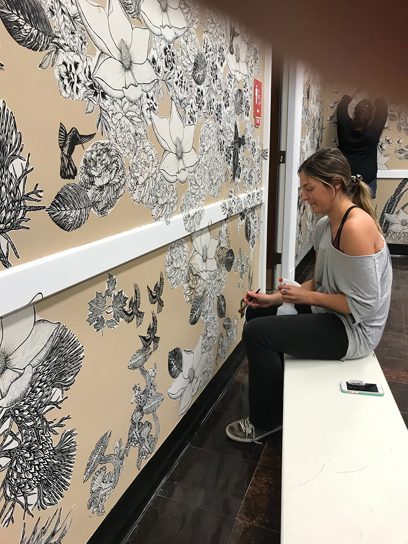 WKU student printmaking installation