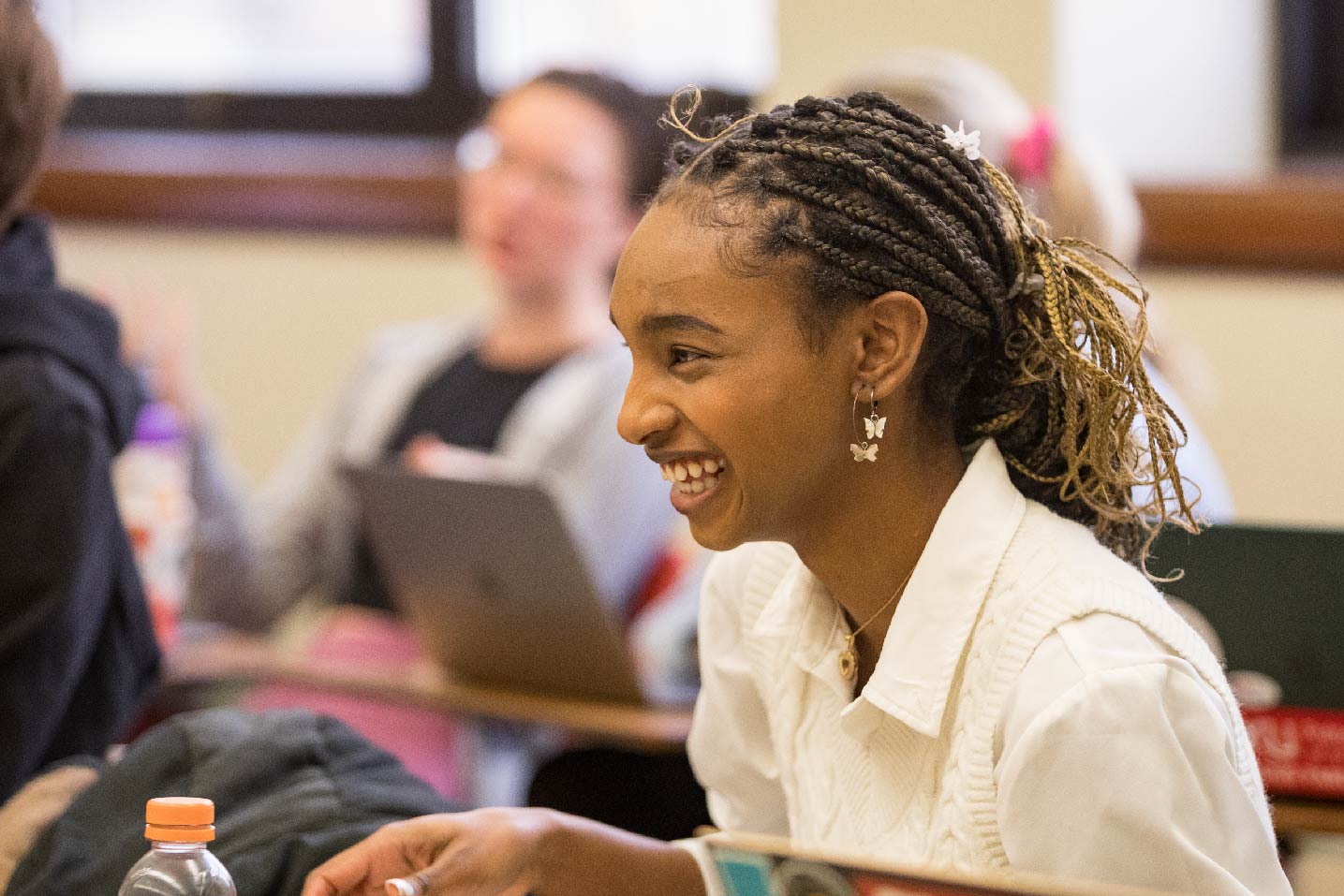legal studies student laughing
