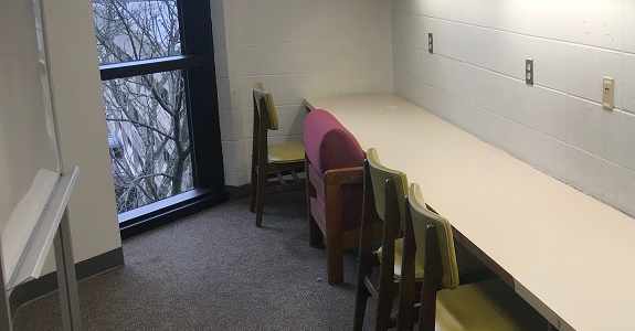 Study carrel located in Raymond Cravens Library