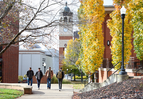 students walking outside of DSU