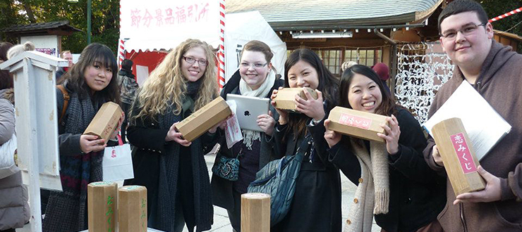 Students studying abroad.