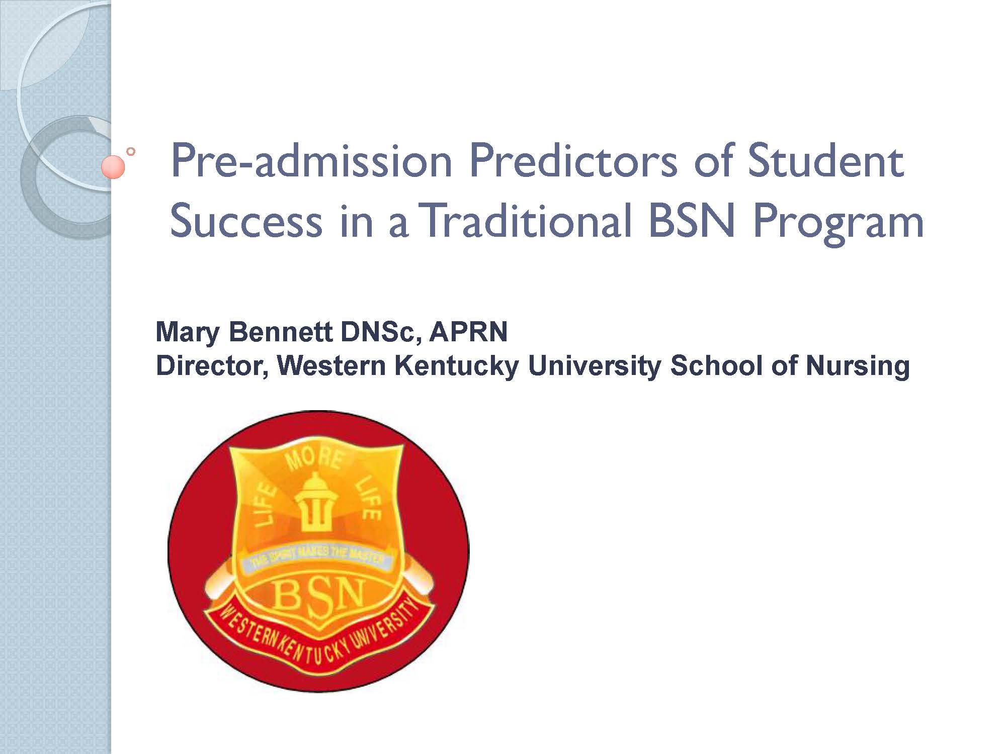 Pre-Admission Predictors