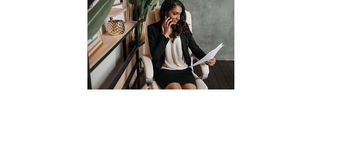 woman on phone with media release