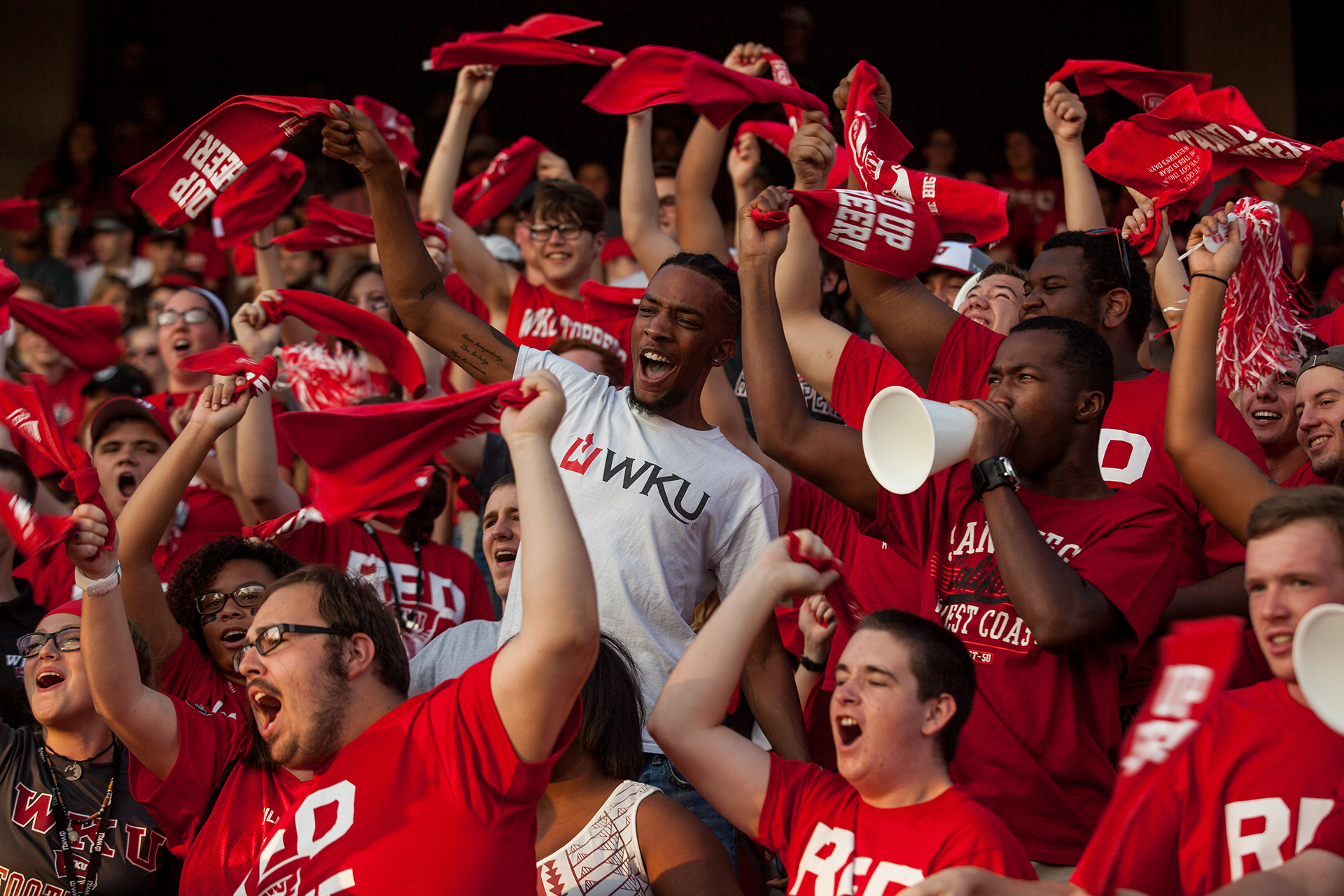 Organizational Leadership students at a WKU football game.