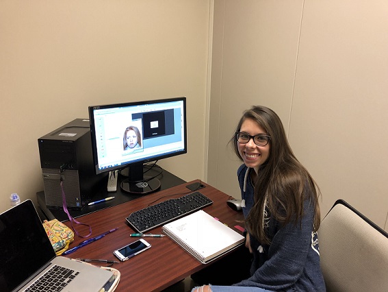 Alyssa working on thesis