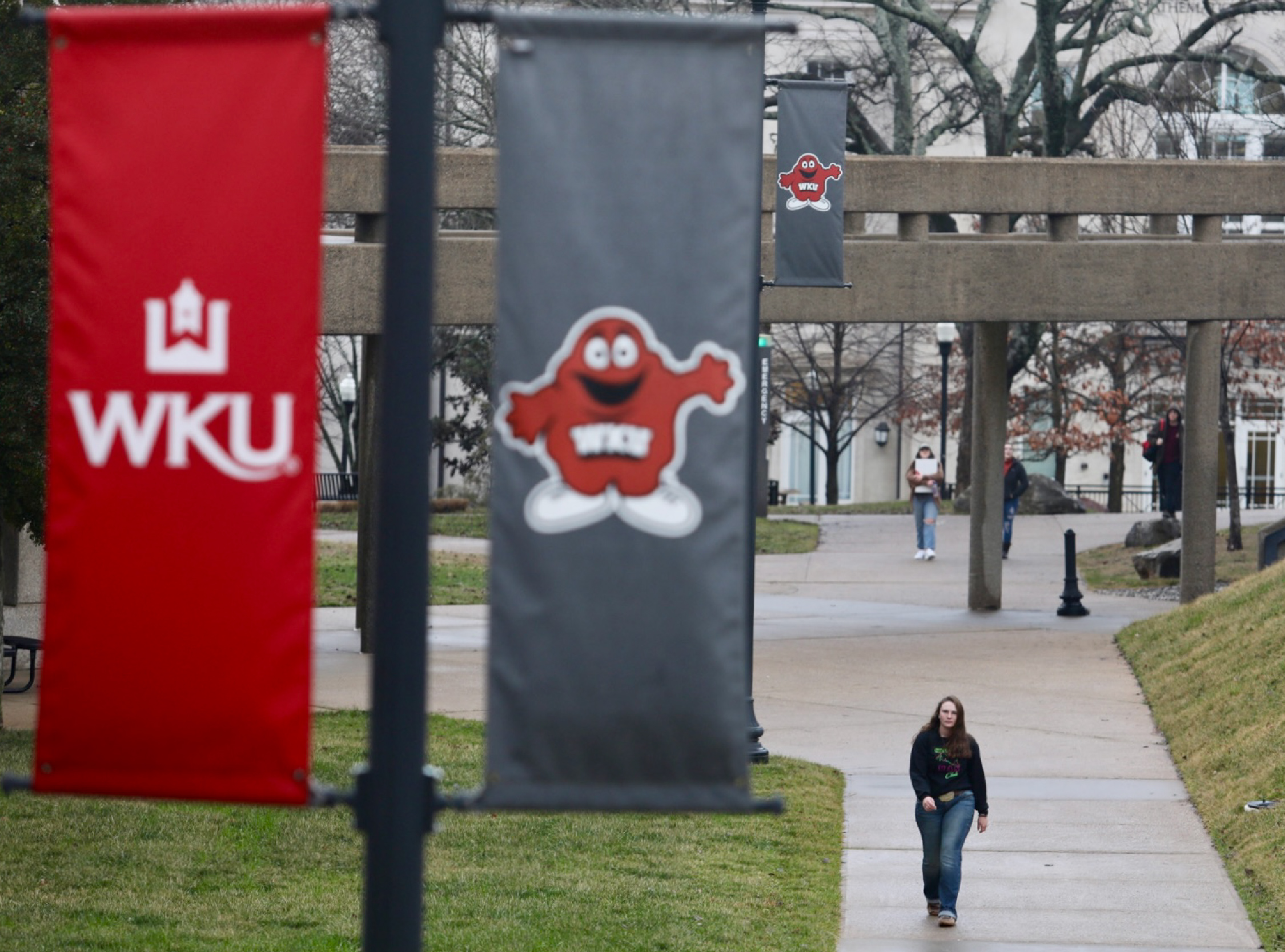 student with headset