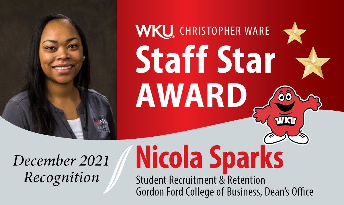 Nicola Sparks December 2021 Staff Star