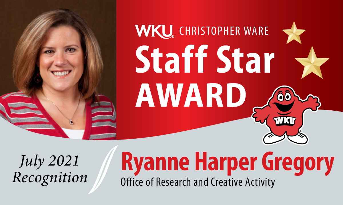 Ryanne Gregory July 2021 Christoper Ware Staff Star Award recipient