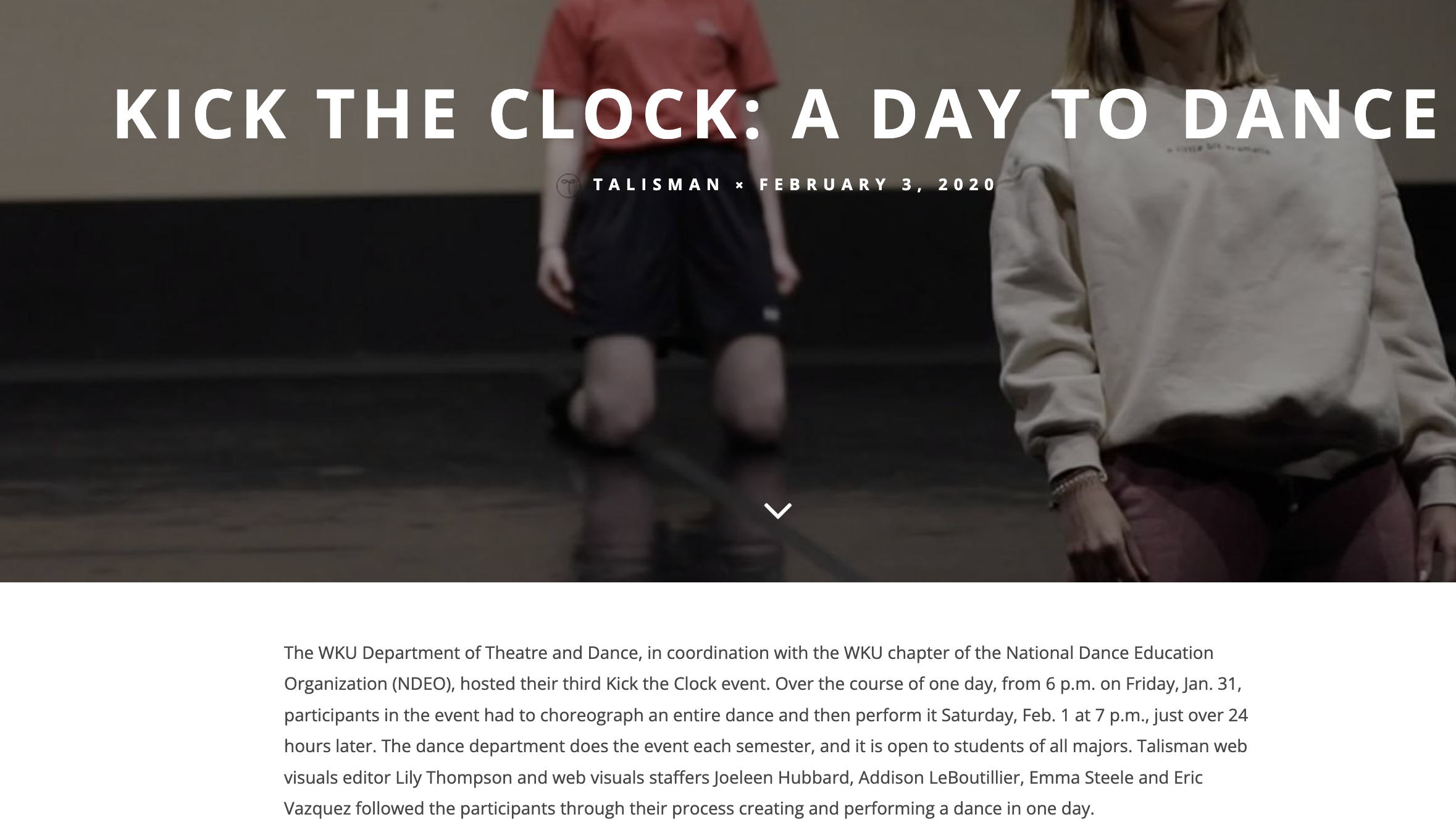 Kick the Clock News Article
