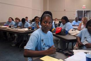 Latoya D sitting in class