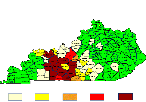 a color-coded graphic of the numbers which follow on this page